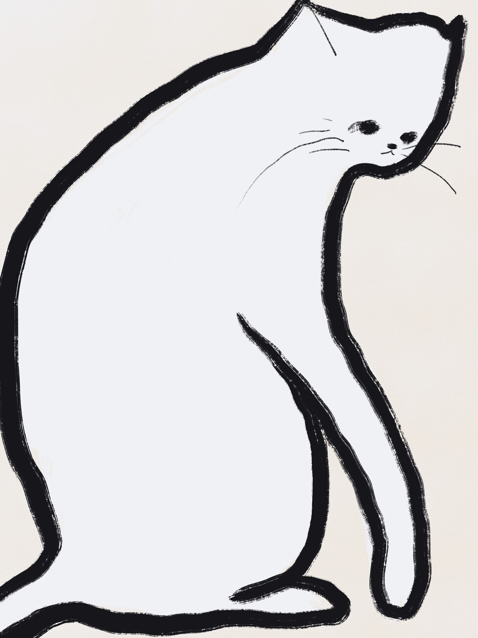 Little Dean Ilustrace White cat, Little Dean, (30 x 40 cm)