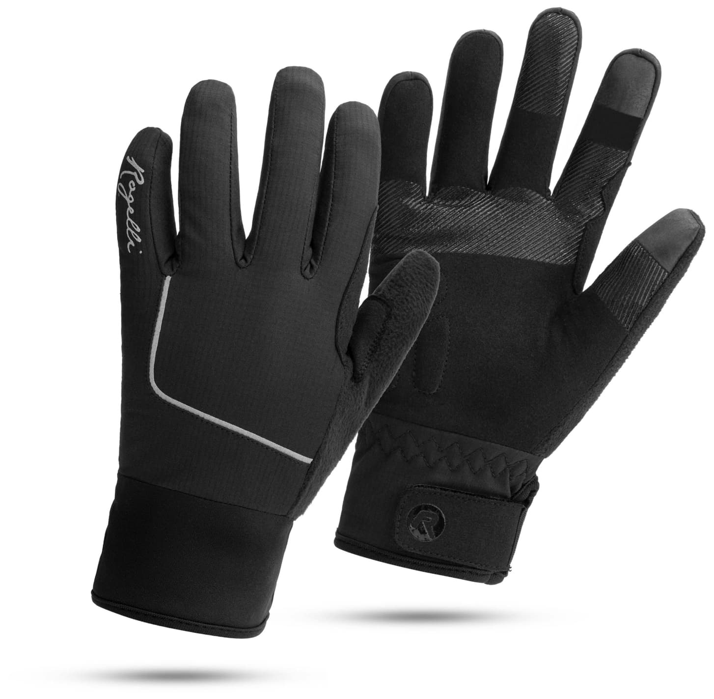 Dámské nepromokavé zimní rukavice Rogelli ESSENTIAL střední hřejivosti, černé XS