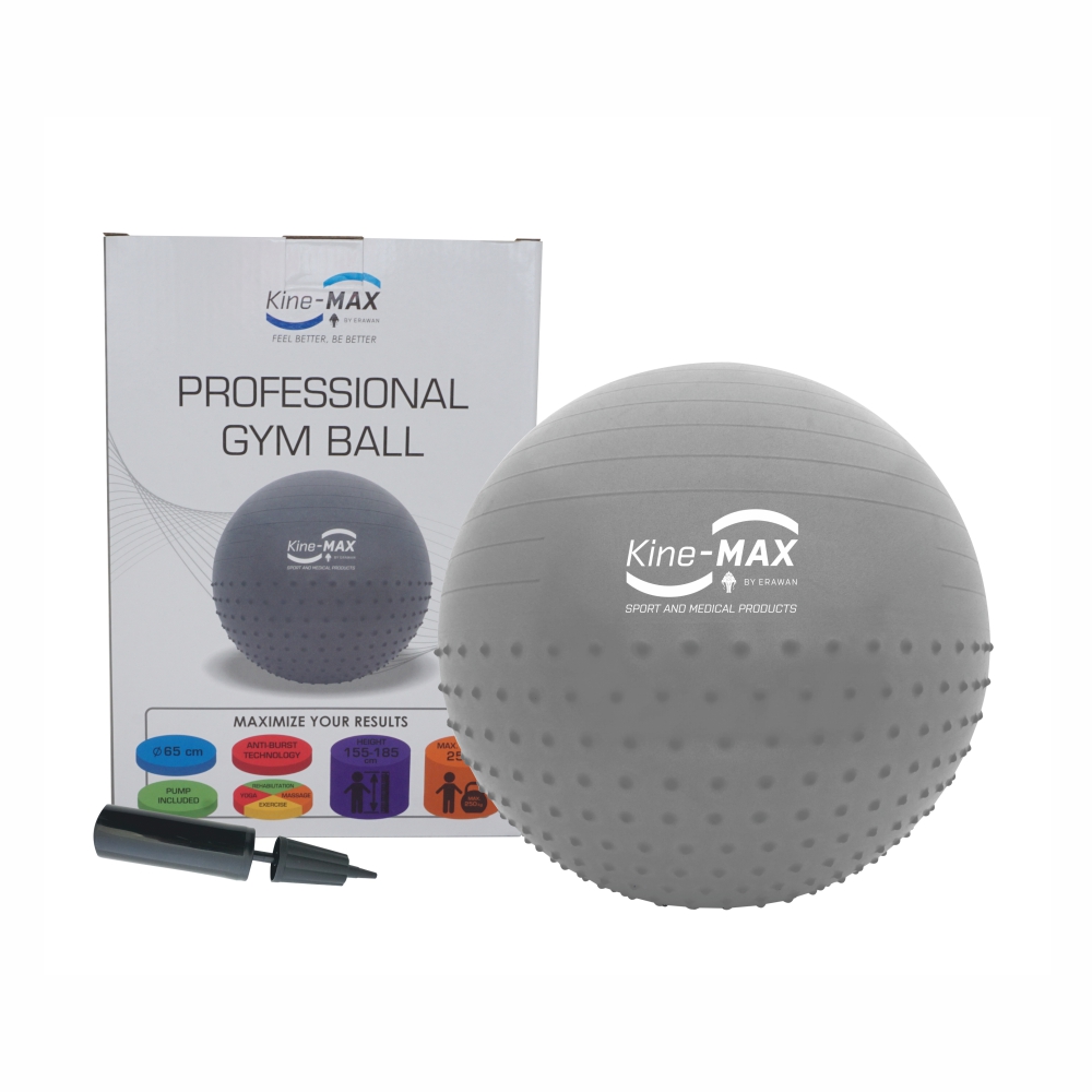 KineMAX Professional 65 cm gymnastický míč 1 ks stříbrný