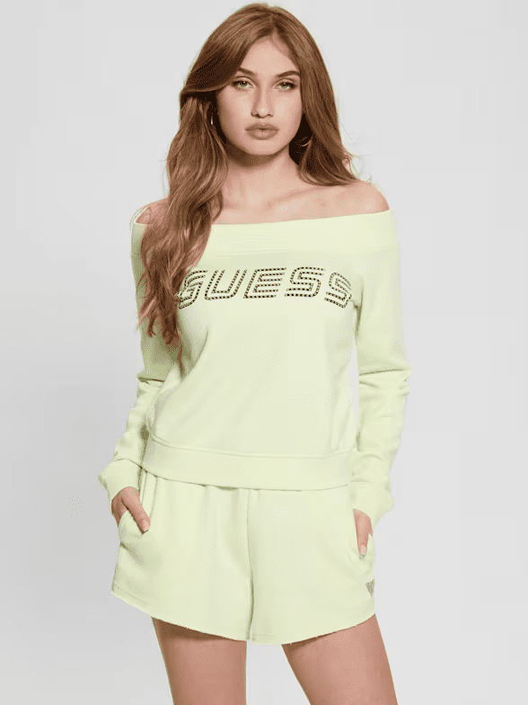Guess skylar off shoulder sweatshirt xs
