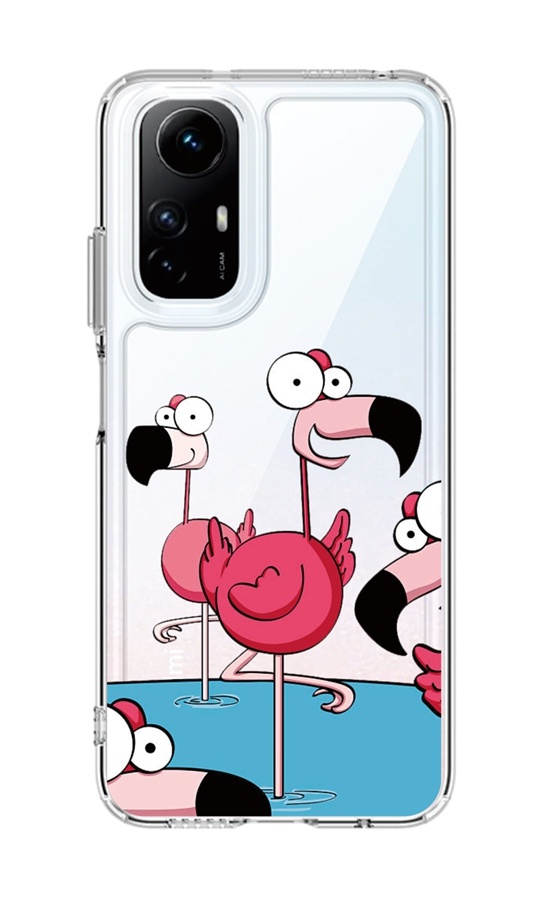Kryt TopQ Image Xiaomi Redmi Note 12S Image pevný Cartoon Flamingos 121624