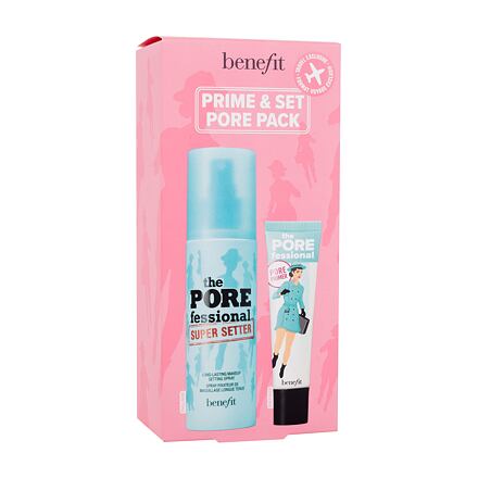 Benefit Prime & Set Pore Pack dárková sada fixační sprej na make-up The Porefessional Super Setter 120 ml + podkladová báze pod make-up The Porefessional Smoothing Face Primer 22 ml