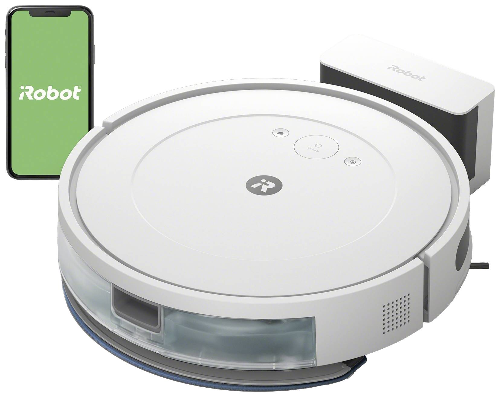 iRobot Combo Y0112 Robot na vysávání a vytírání podlahy bílá ovládání aplikací, hlasové pokyny, kompatibilní se systémem Amazon Alexa, kompatibilní s Google