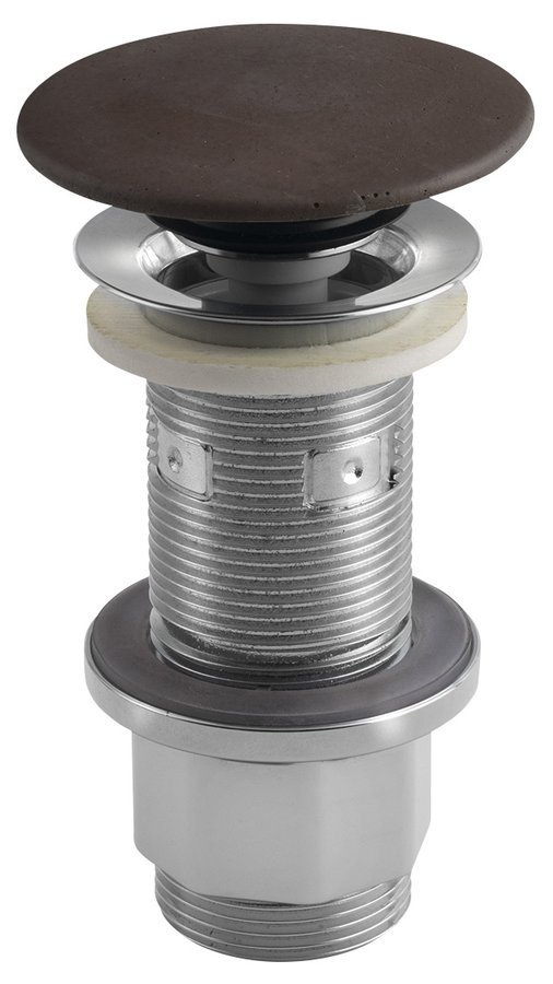 SAPHO Umyvadlová výpust 5/4“, click-clack, betonová zátka, tmavě hnědá FG915