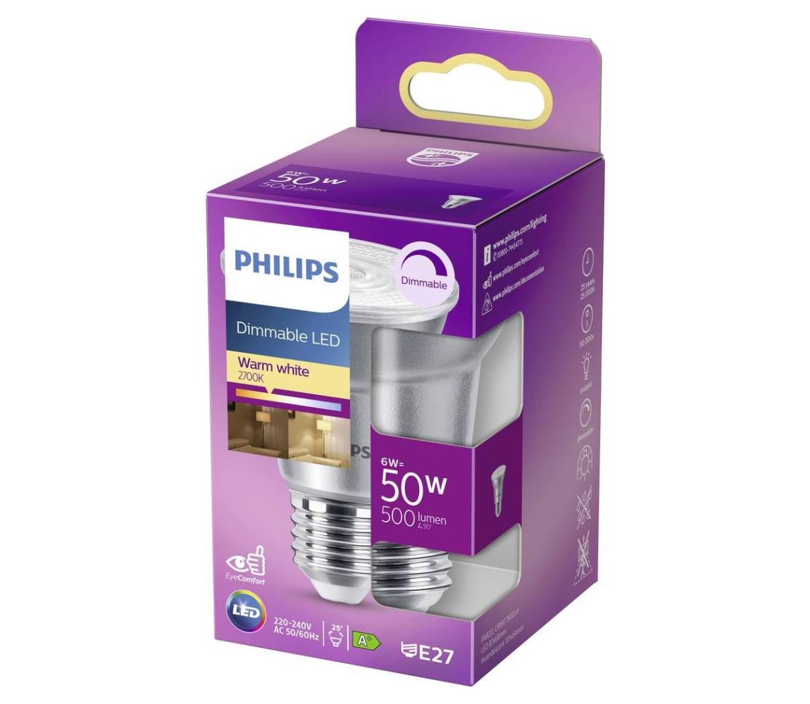 Philips LED Stmívatelná žárovka Philips E27/6W/230V 2700K