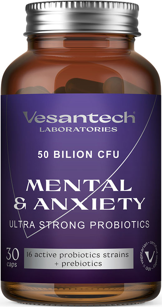 Vesantech Mental, probiotika pro duševní pohodu, 5O miliard CFU, 30 enterosolventních kapslí