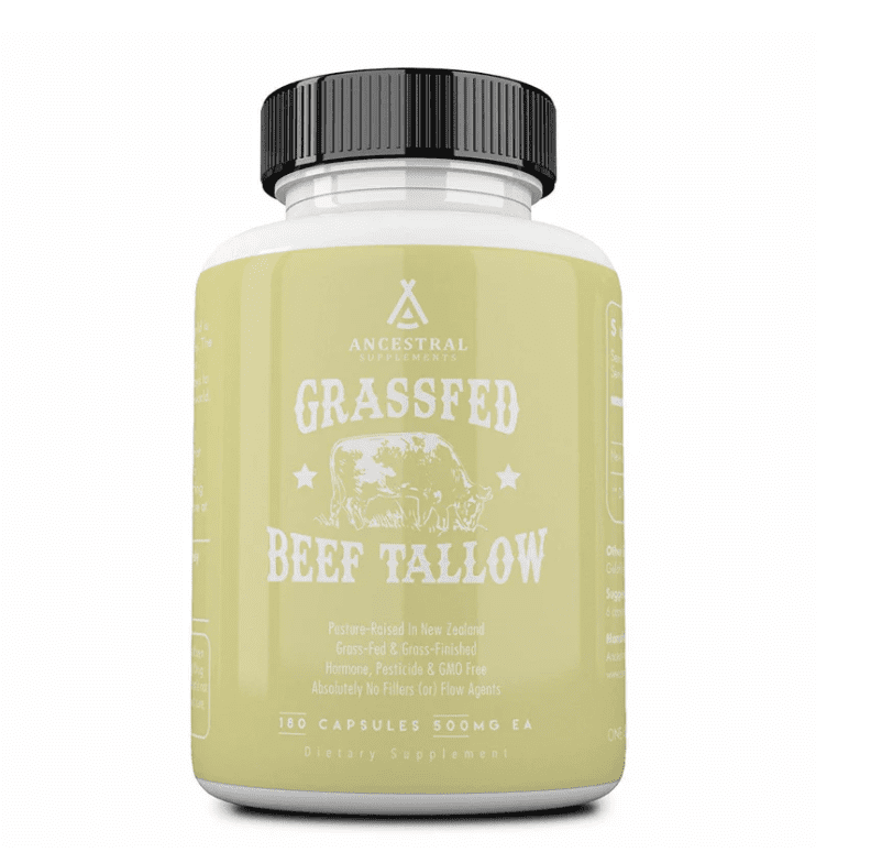 Ancestral Supplements, Grass-fed Beef Tallow, hovězí lůj, 180 kapslí, 30 dávek