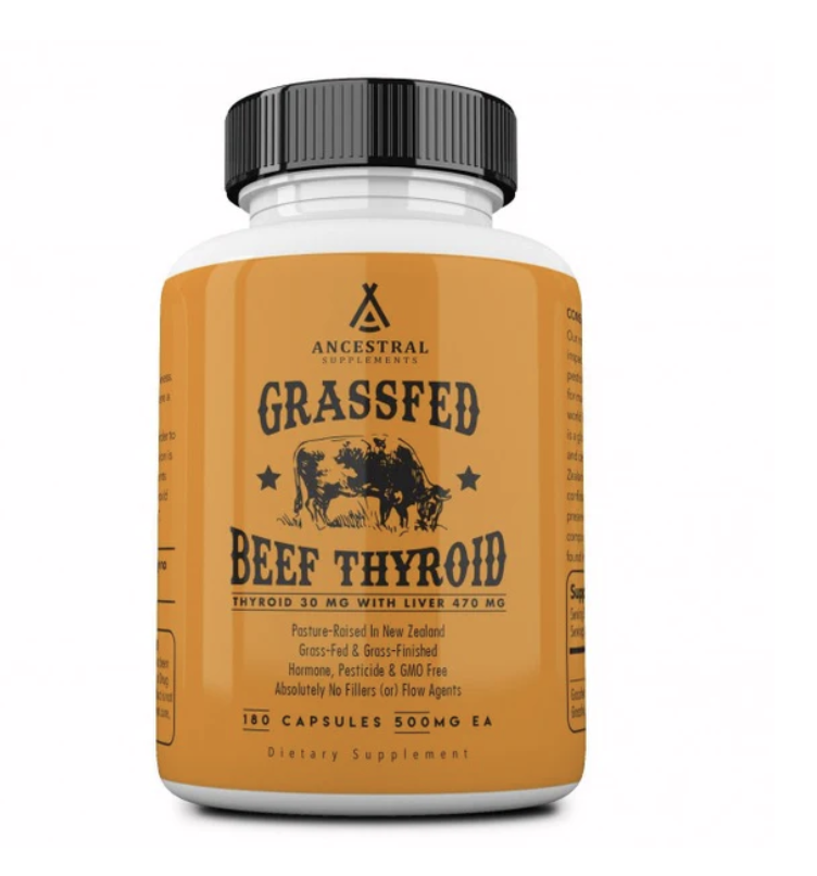 Ancestral Supplements, Grass-fed Thyroid, hovězí štítná žláza, 180 kapslí, 180 dávek