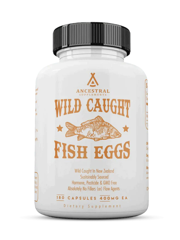 Ancestral Supplements, Wild Caught Fish Roe (Hoki), rybí jikry z volné přírody, 180 kapslí, 30 dávek