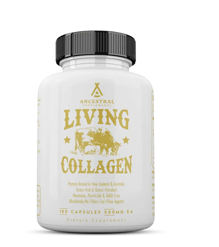 Ancestral Supplements, Grass-fed Beef Collagen, hovězí Grass-fed kolagen, 180 kapslí, 30 dávek