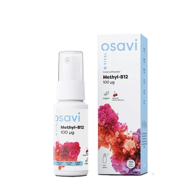 Osavi Methyl-B12 Oral Spray, Vitamín B12 ústní sprej, třešeň, 100 mcg, 25 ml