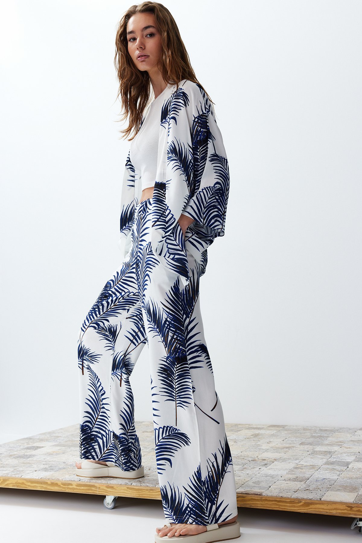 Trendyol Indigo Woven Two Piece Set