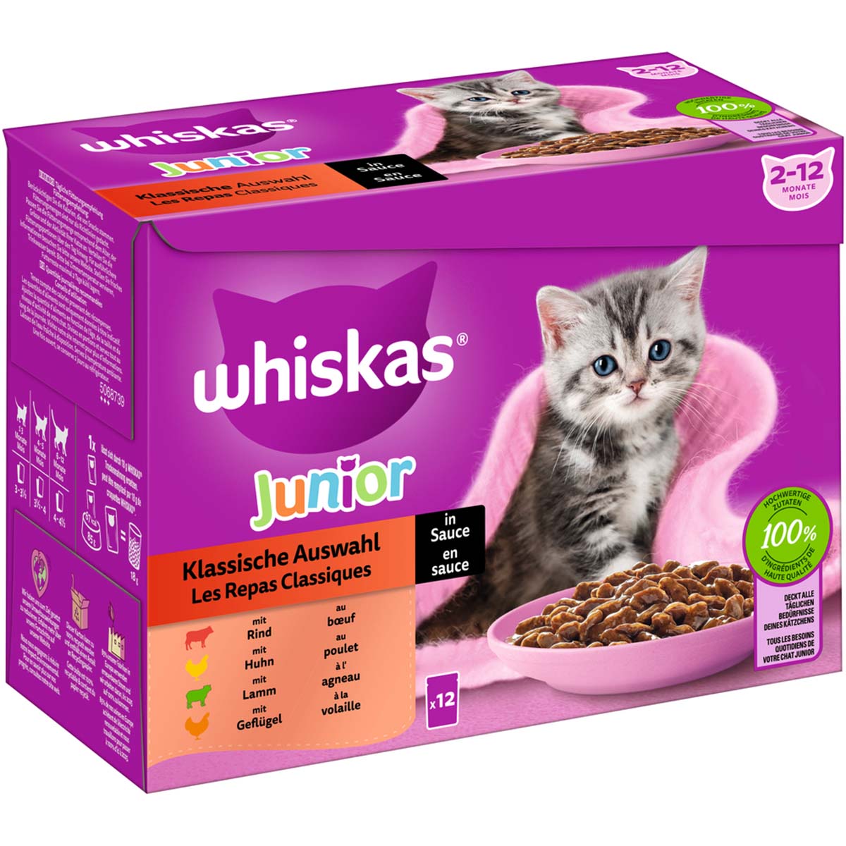 Whiskas Junior Jumbopack kapsičky 96 x 85 g - míchané balení v omáčce (8 druhů) (85 g)