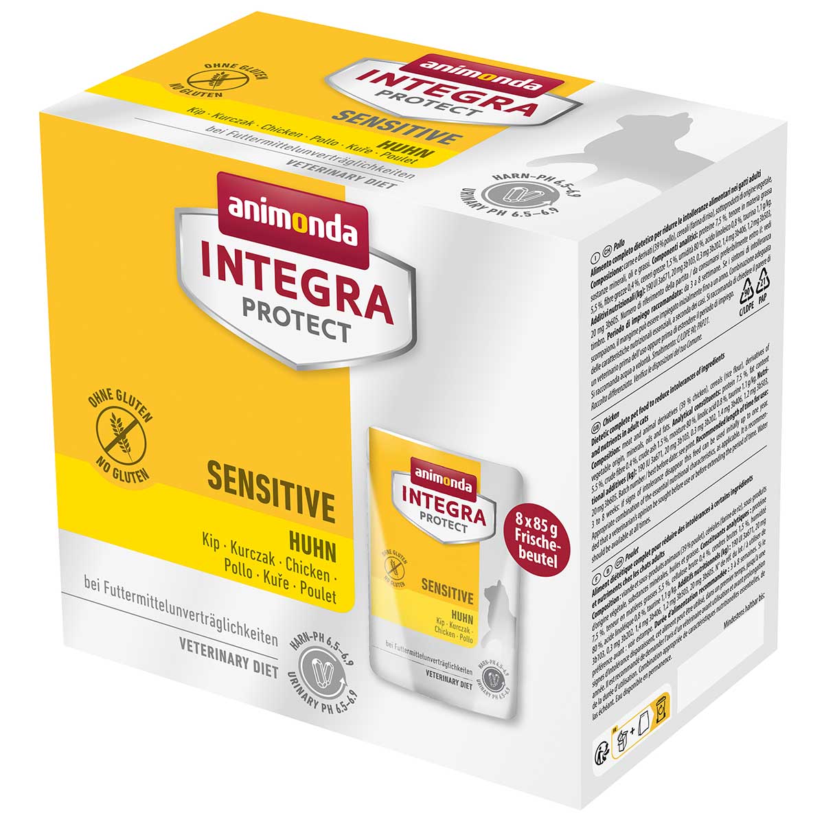 Animonda Integra Protect Adult Sensitive 8 × 85 g - kuřecí