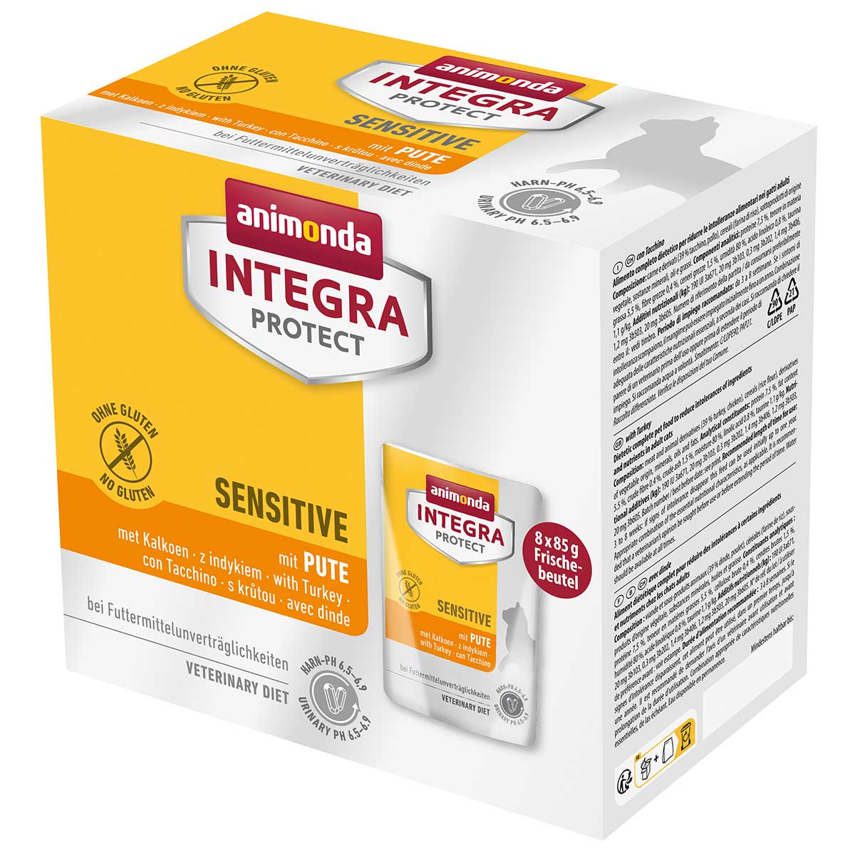 Animonda Integra Protect Adult Sensitive 8 × 85 g - krůtí