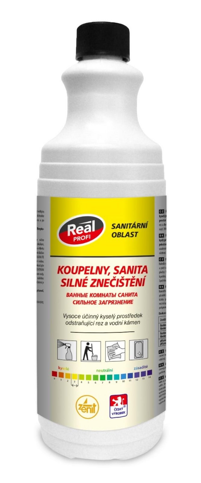 Čistící prostředek na koupelny Real profi -  silné znečištění, 1 l