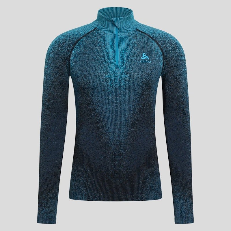 Pánské termo prádlo Odlo BL TOP turtle neck l/s half zip BLACKCOM