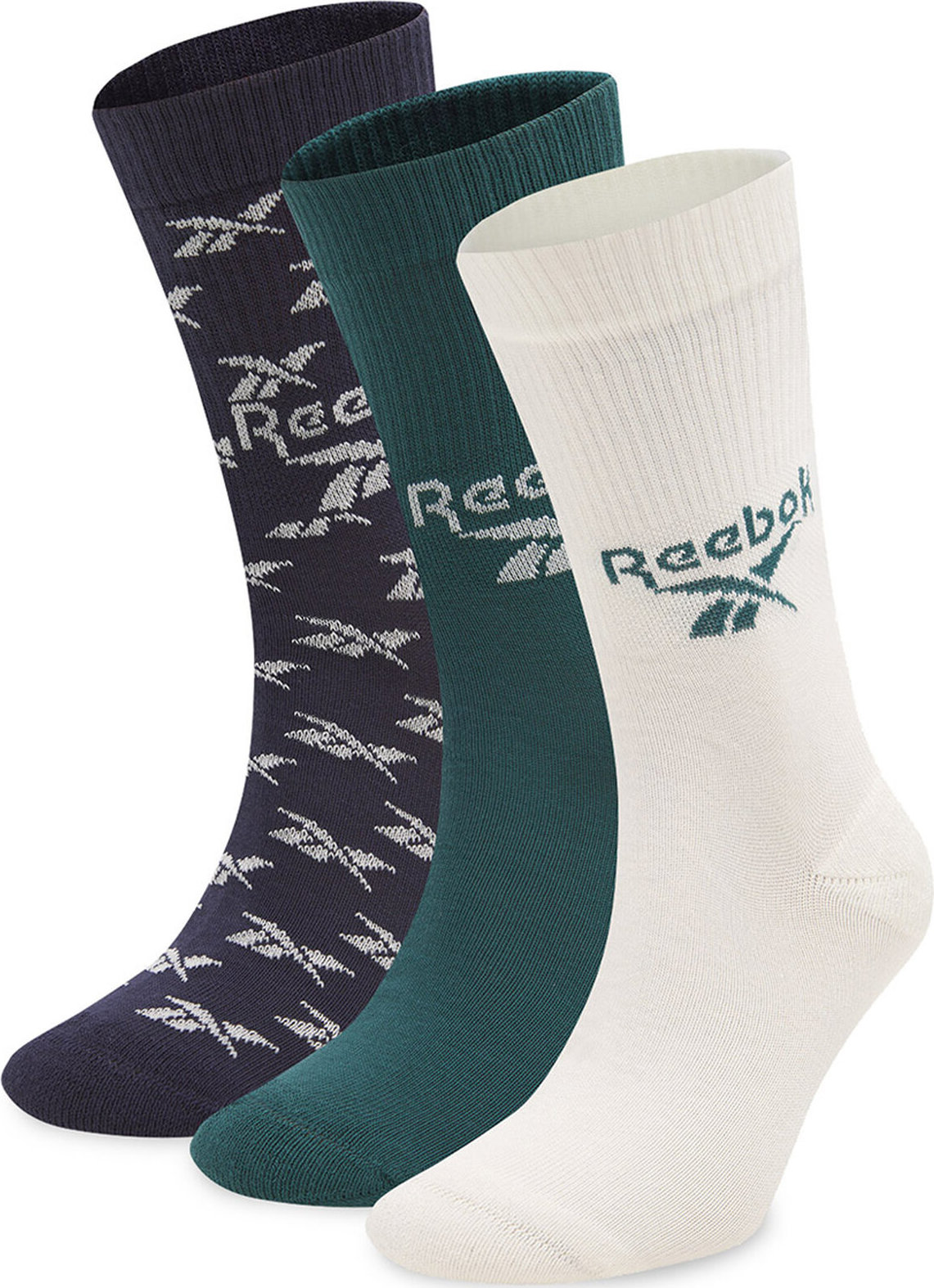 Sada 3 párů vysokých ponožek unisex Reebok Cl Fo Crew Sock 3P H47533 Mix