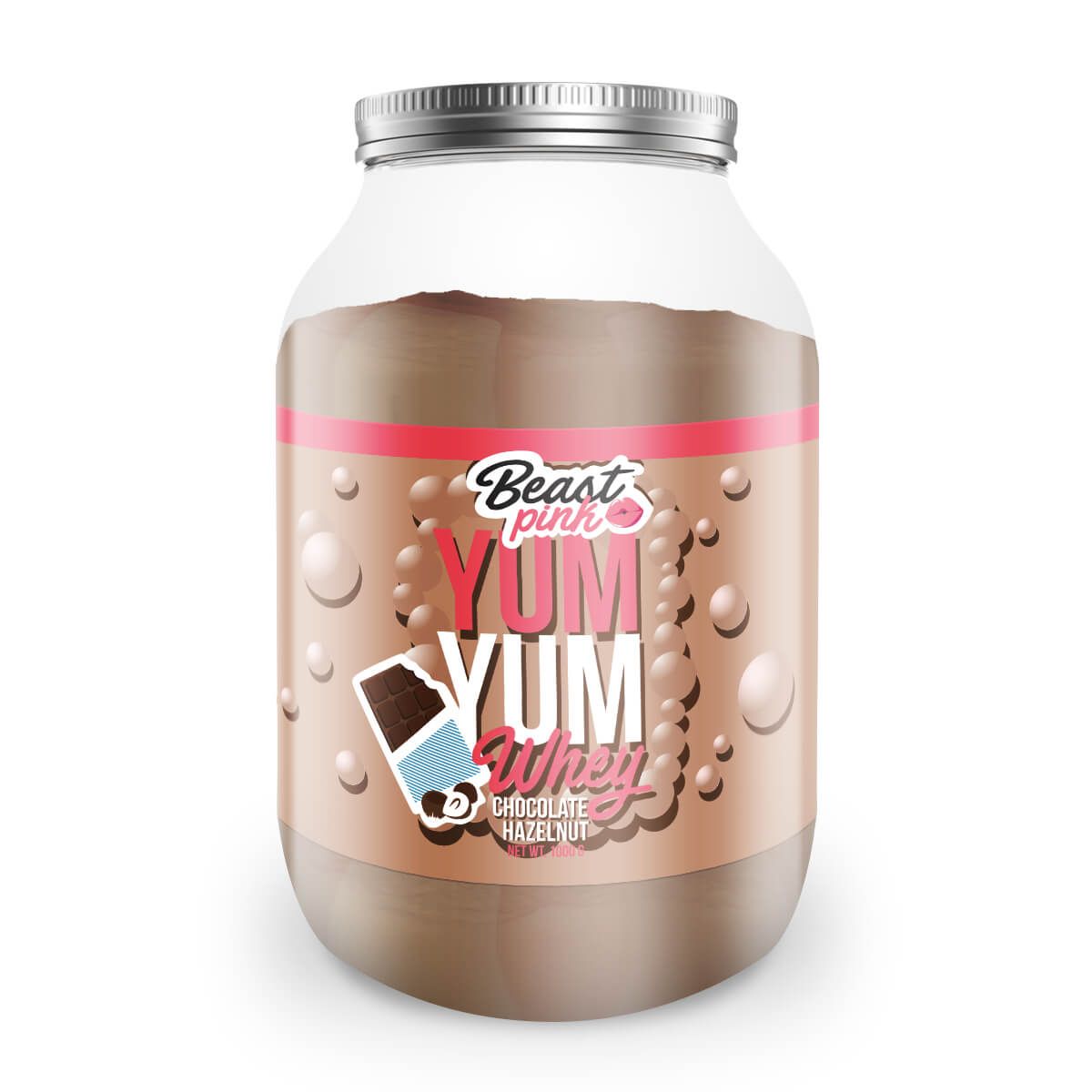 EXP 27/06/2024 Protein Yum Yum Whey 1000 g - BeastPink - čokoláda-lískový oříšek