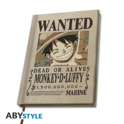 Zápisník One Piece - Wanted Luffy, linkovaný, A5 - ABYNOT111