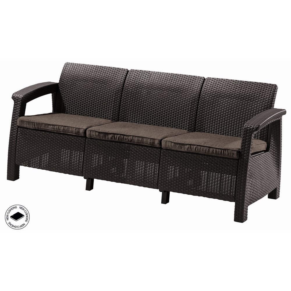 KETER /258947/ CORFU MAX LOVE SEAT TROJSEDACKOVA POHOVKA BROWN