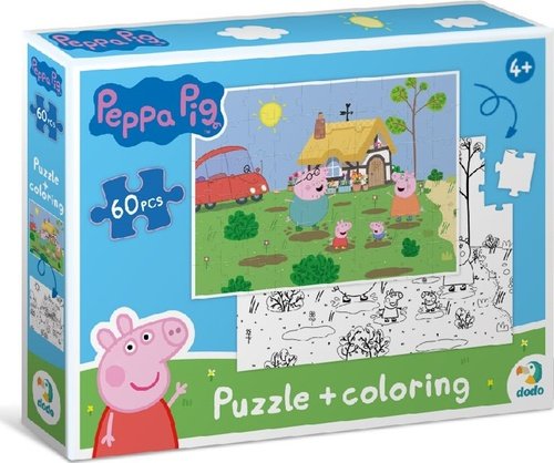 Oboustranné puzzle Prasátko Peppa Na chalupě