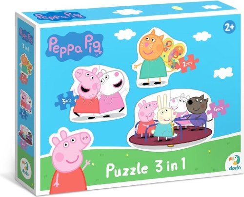 Puzzle Prasátko Peppa Kamarádi 3v1