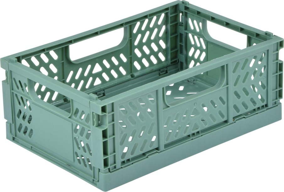 Světle zelený plastový úložný box 21x14.5x8 cm – Homéa