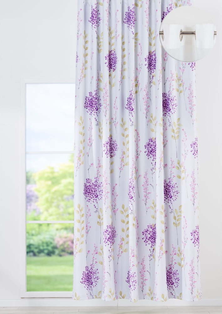 Bílo-fialový závěs 140x260 cm Tahiti – Mendola Fabrics