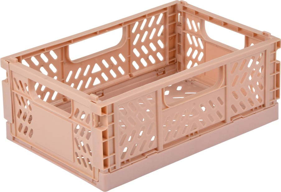 Světle růžový plastový úložný box 21x14.5x8 cm – Homéa