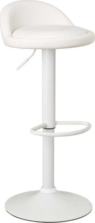 Bílé barové židle s nastavitelnou výškou z imitace kůže v sadě 2 ks (výška sedáku 72 cm) – Casa Selección