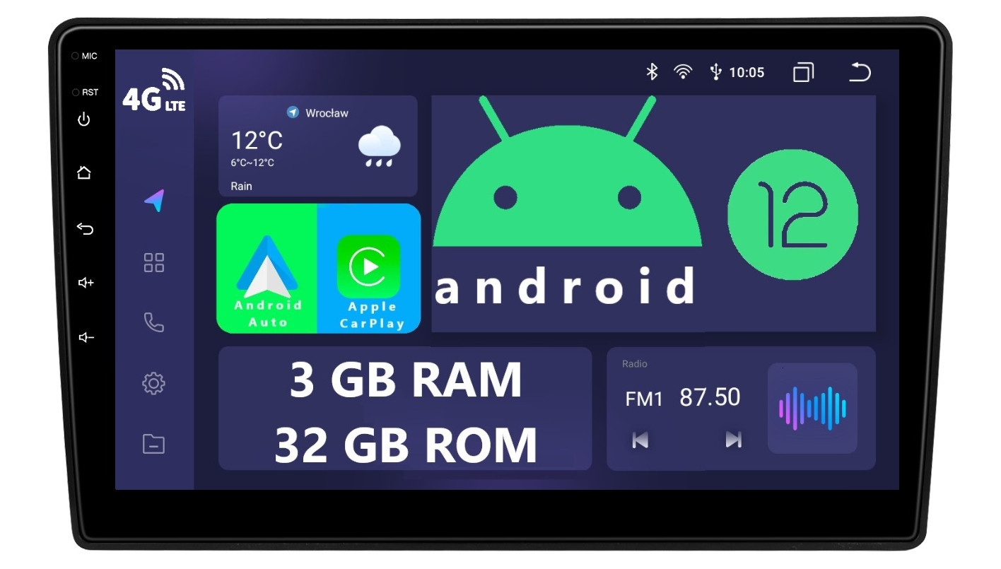 Radio 2DIN Navigace Android Citroen C5 III 3/32 Gb Dsp Lte Carplay
