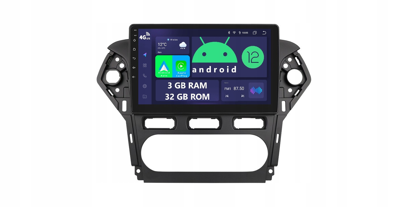 Radio 2DIN Navigace Android Ford Mondeo MK4 3/32 Gb Dsp Lte Carplay