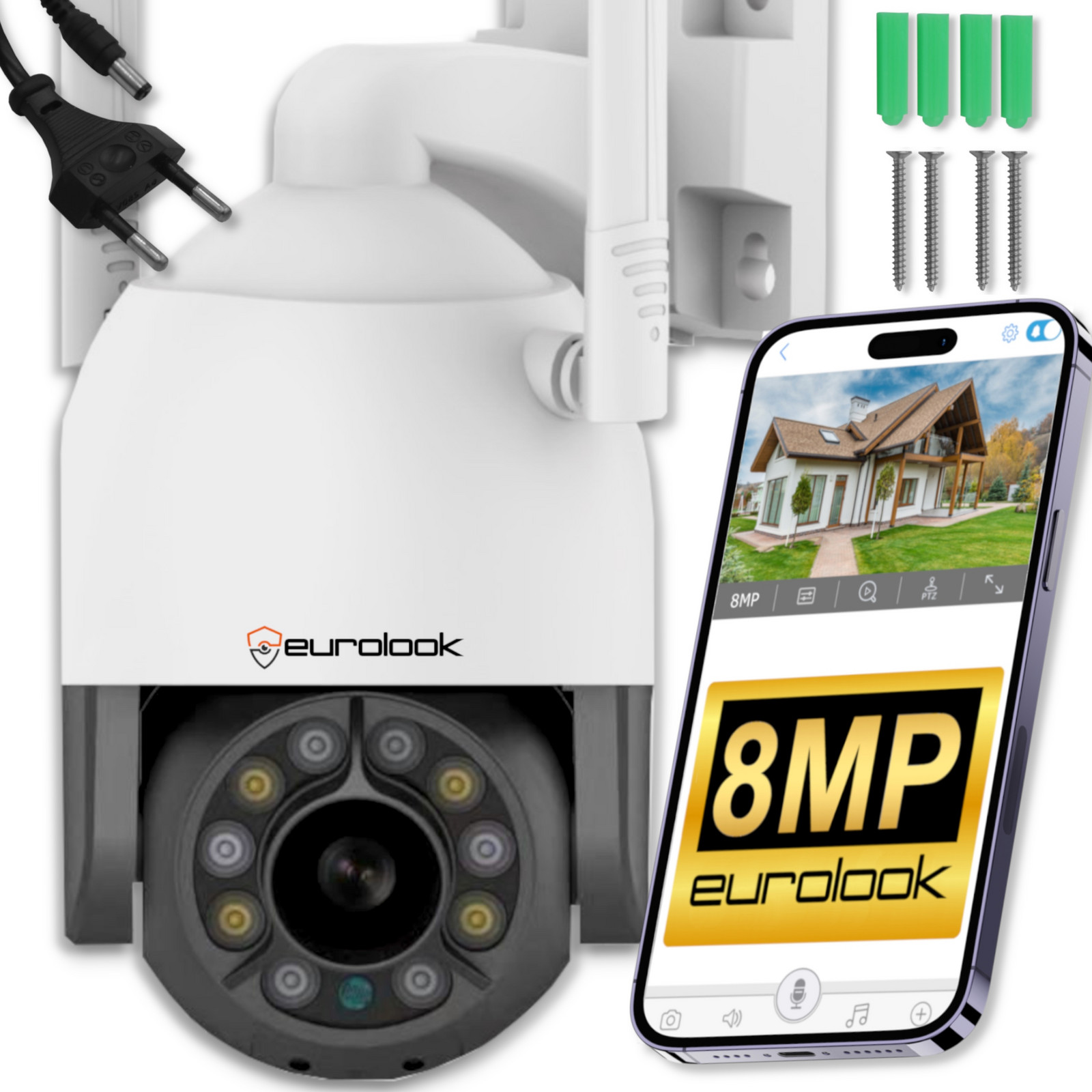 WiFi kamera Smart Ip 8MPx Venkovní otočná 8MP Monitoring Domů Detekce