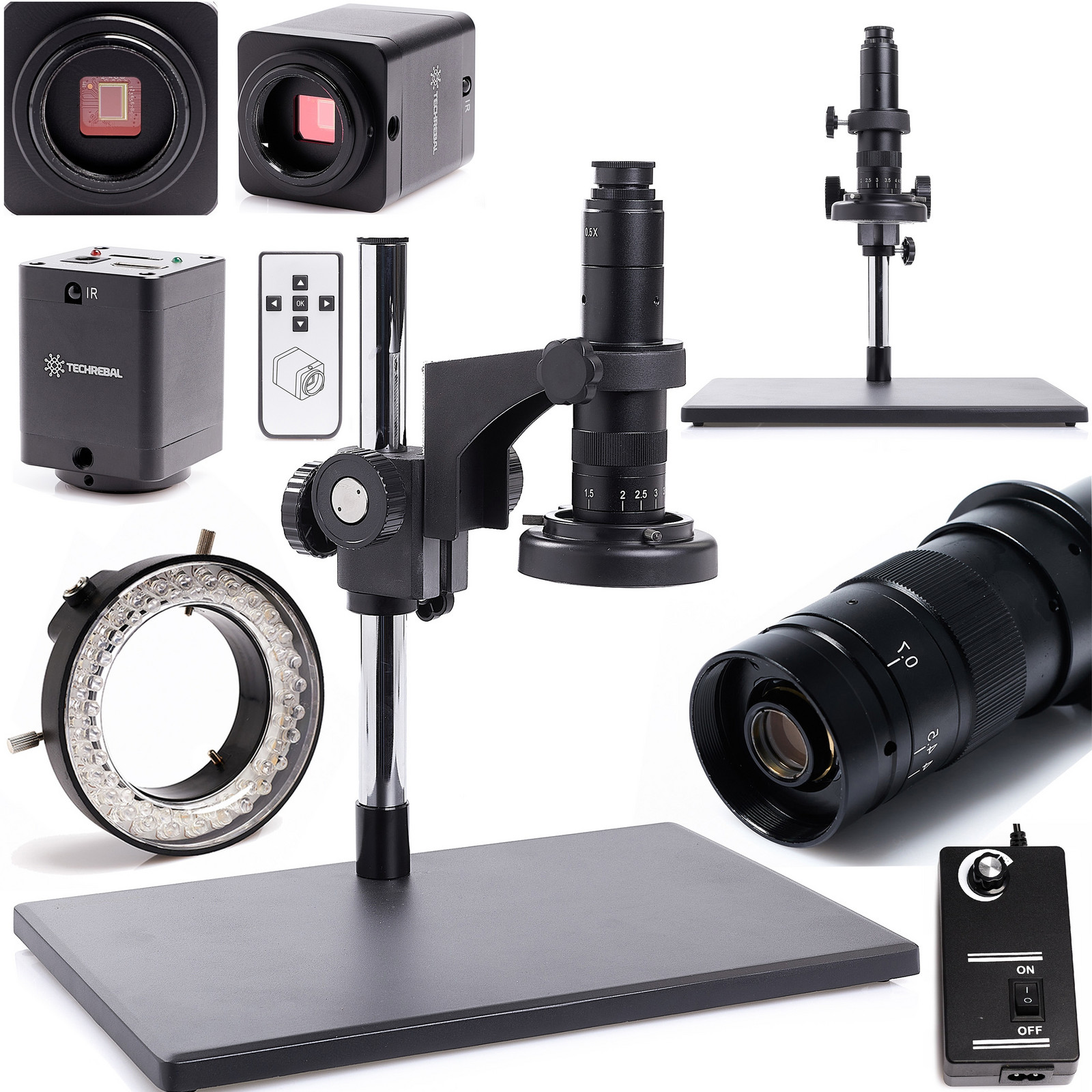 Digitální Mikroskop Techrebal 10A 7-45X Pro Optiku Kamera 12MP Osvětlení