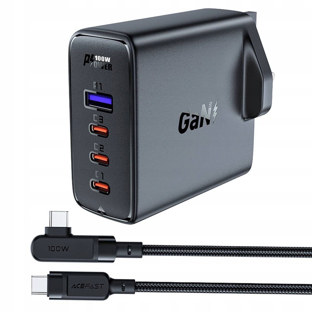 Sada 2x rychlonabíječky GaN Uk 100W Power Delivery 3x Usb C 1x Usb