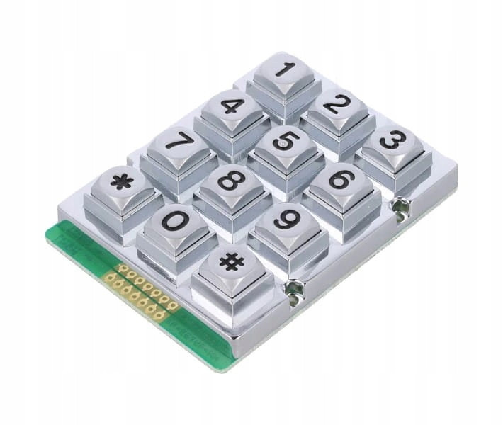 Kovová klávesnice 12 tlačítková 200mA 24V DC