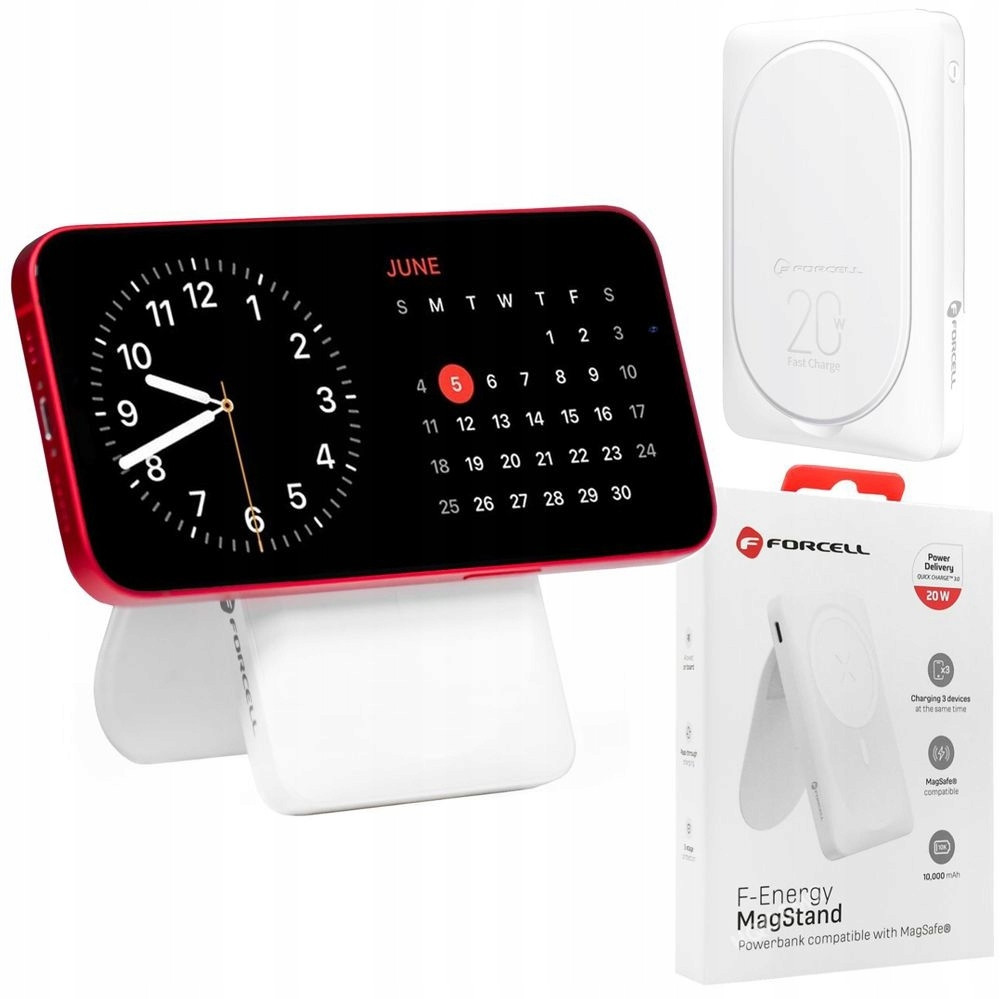 Magnetic PowerBank s MagSafe Usb-c Lightning Usb Baterie 10000mAh Stojánek