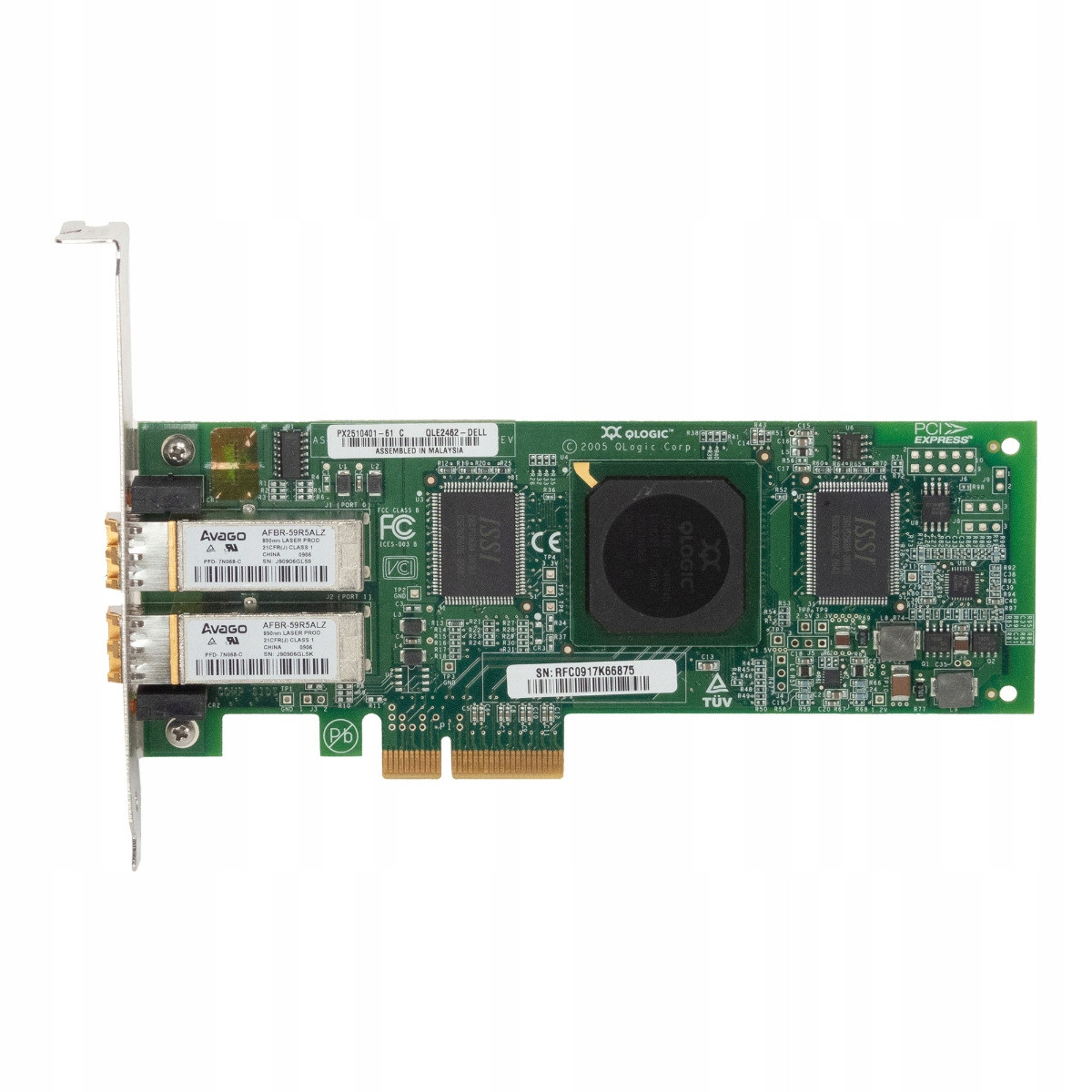 Dell 0DH226 QLE2462-DELL 2-PORT Fc LC 4Gb PCIe x4 PX2510401-61 C
