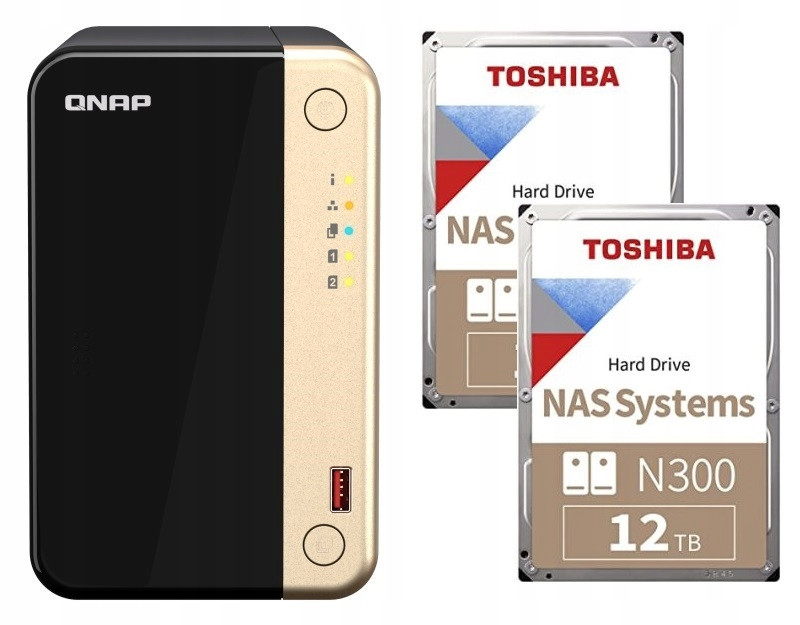 Nas souborový server Qnap TS-264-8G 2x 12TB Toshiba