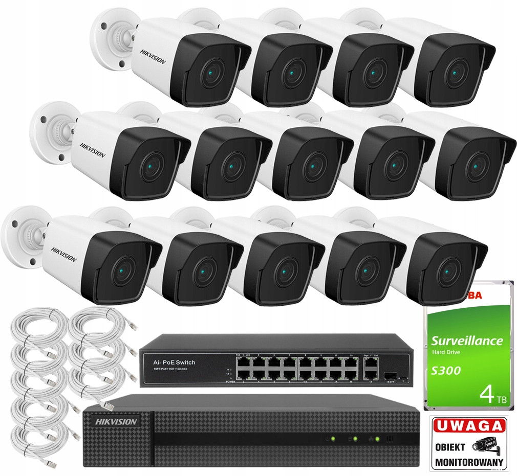 Monitorovací sada Hikvision IPCAM-B4-HWN-4216MH-4TB