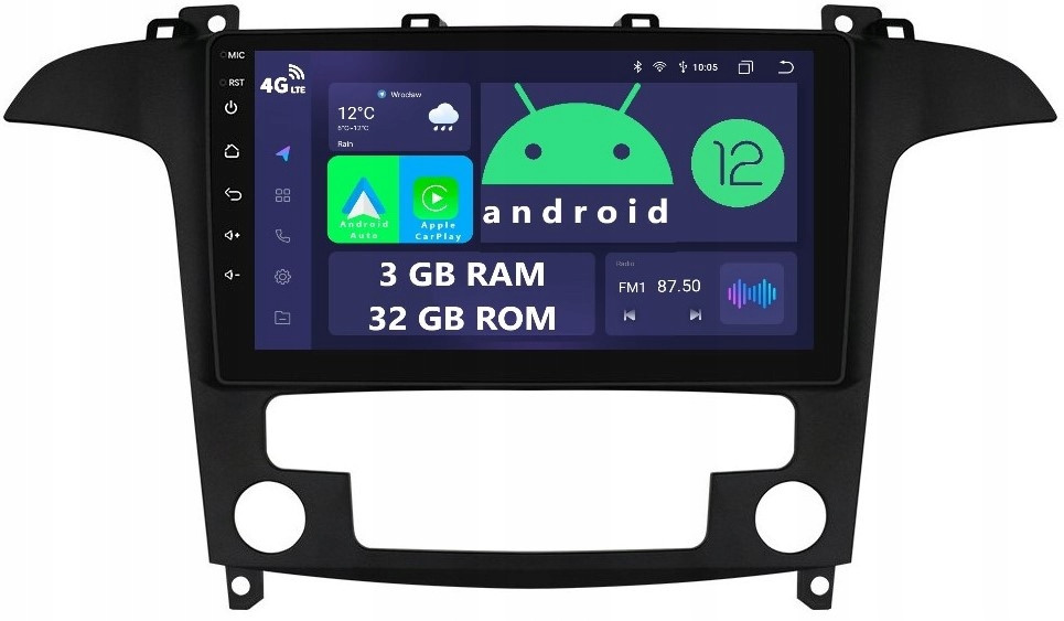 Rádio 2DIN Navigace Android Ford S-max A 3/32 Gb Dsp Carplay Lte