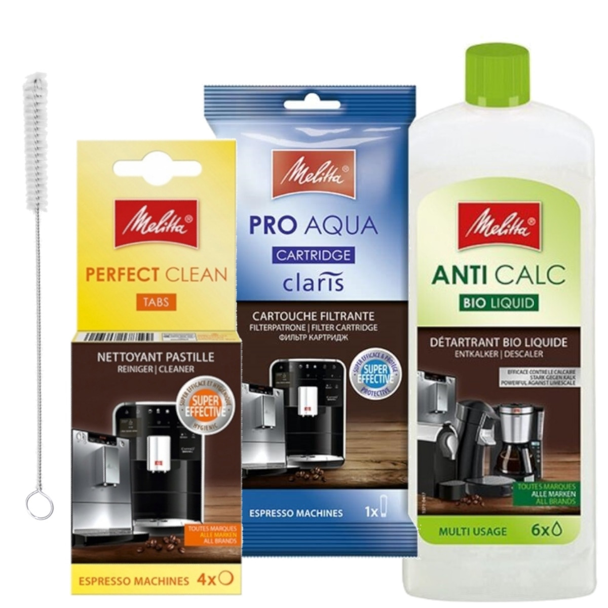 Melitta sada kávovaru Tablety +odvápňovač +Pro Aqua filtr +kartáček