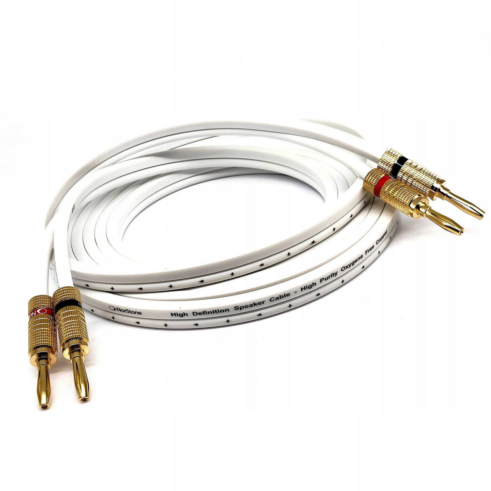 Norstone Cable W400 Ofc 2x 4,0mm White Reproduktorový kabel s konektory banán 3m
