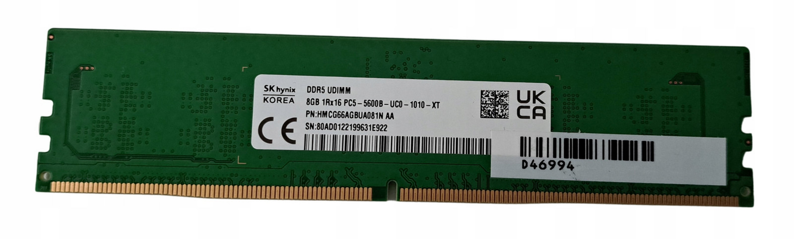 Sk Hynix DDR5 Udimm 8GB 5600MHz