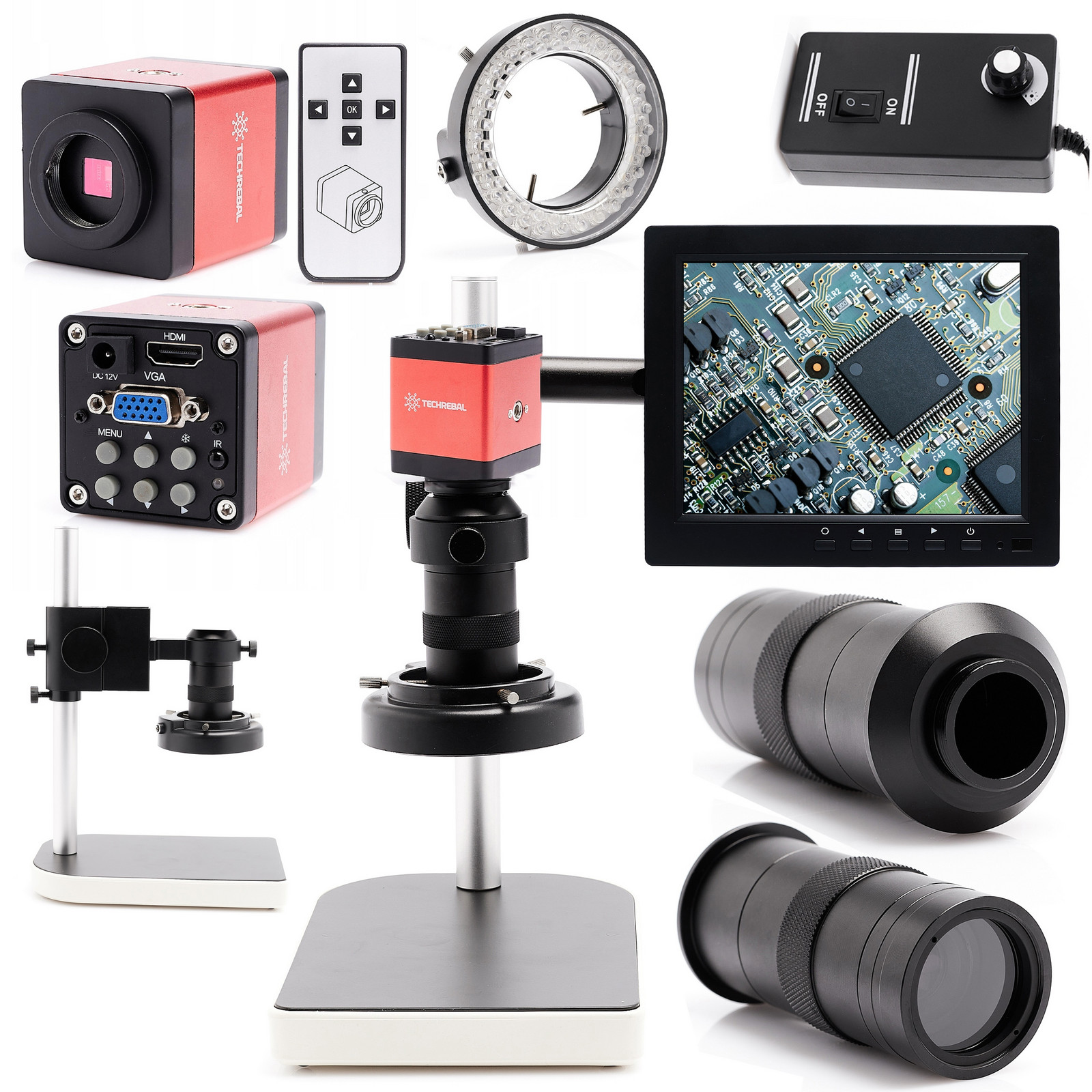 Digitální Mikroskop Pro Optika Elektronika Klenotnictví Kamera Displej 8 Palců