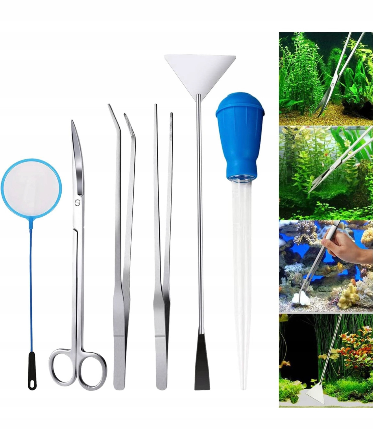 Sada nářadí pro péči o akvárium 5 ks Pinzeta Nůžky
