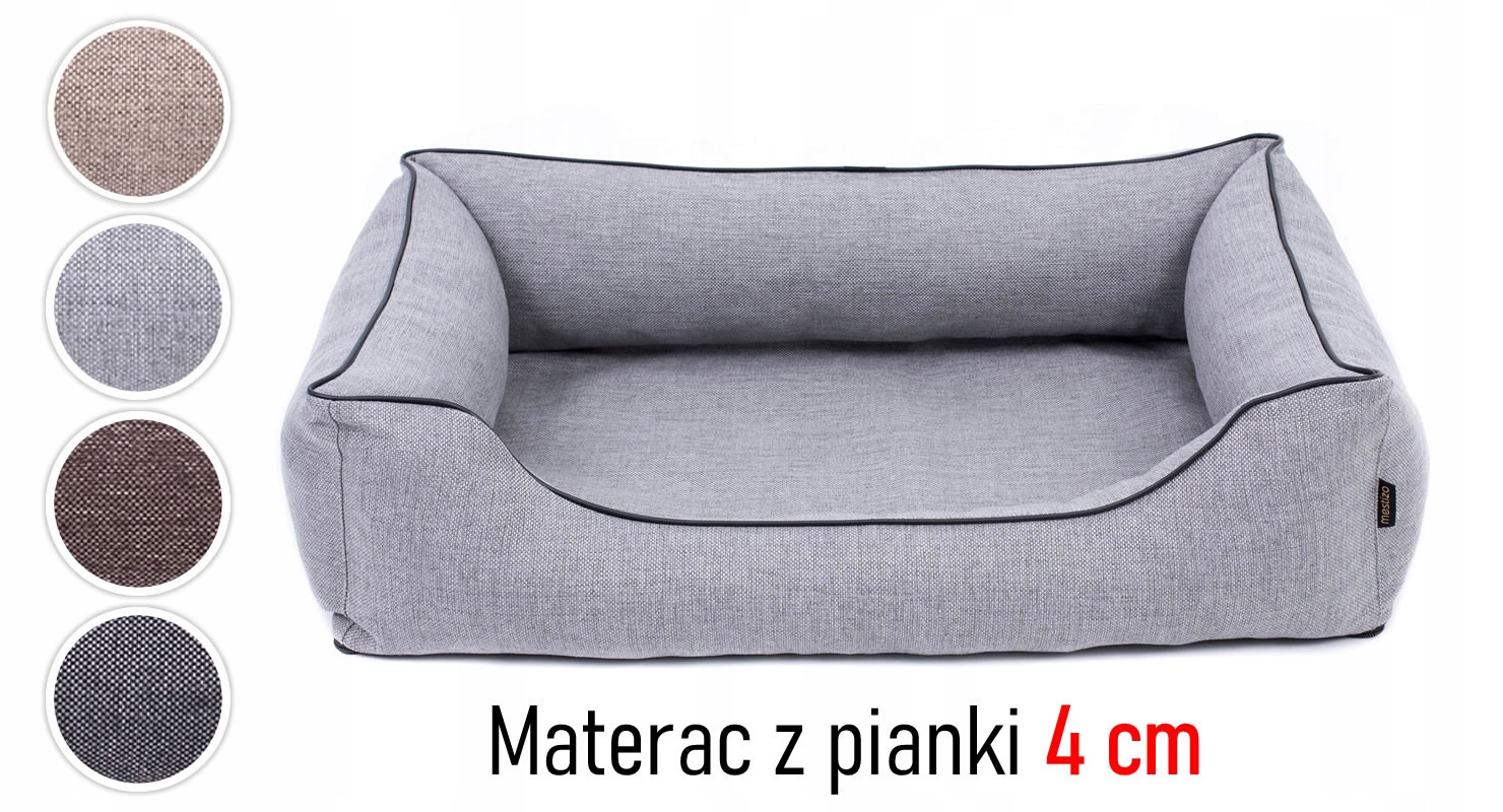 Pevný pelíšek gauč pro psa 65x50 pěna 4cm rozebíratelný j.szare/czarn