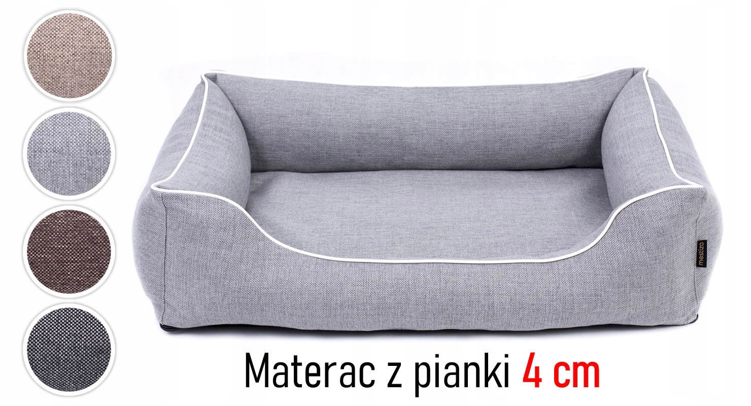 Pevný pelíšek gauč pro psa 65x50 pěna 4cm rozebíratelný j.szare/białe