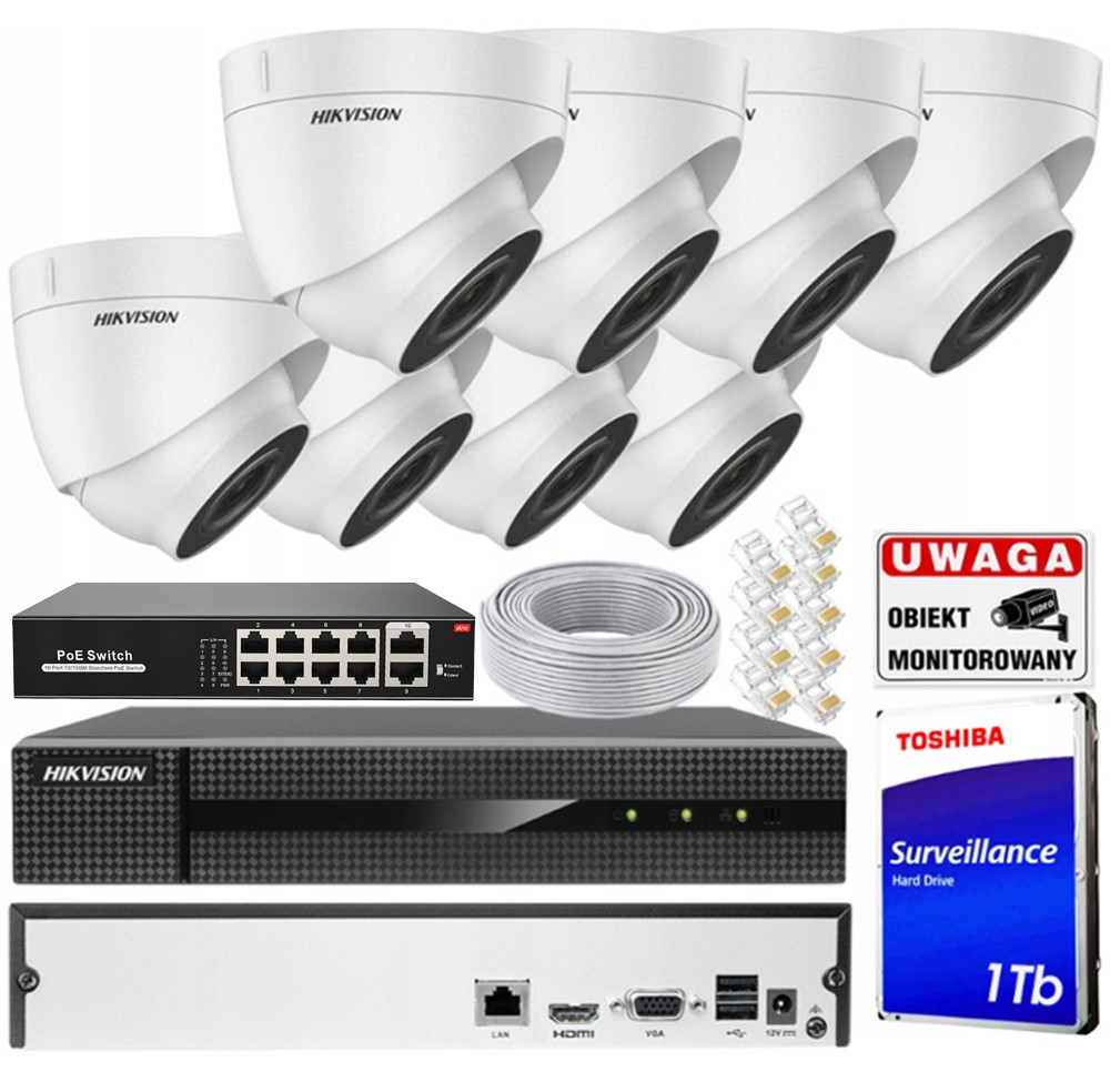 Monitorovací sada Hikvision Set Hikvision IPCAM-T4-POE 4MPx Kit